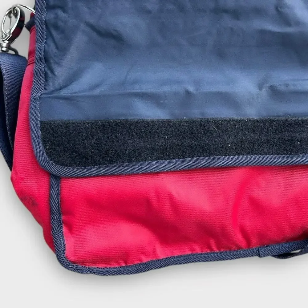 Vintage 90s Tommy Hilfiger Messenger Lap Top Bag Red Preppy Academic Grunge